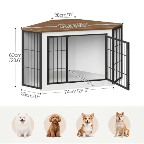 Corner Dog Crate Furniture, Decorative Dog Kennel End Table, view 3