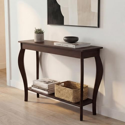 Narrow Console Table, Chic Accent Sofa Table, Entryway Table, Espresso