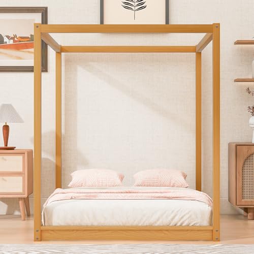 GDFStudio Queen Size Canopy Platform Bed with Support Legs, view 2
