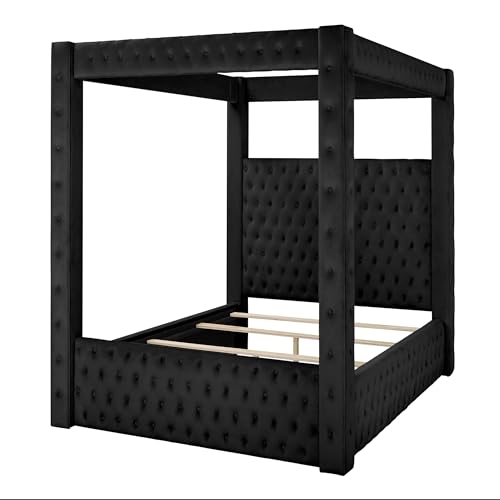 Velvet Four Poster Bed Frame, view 6