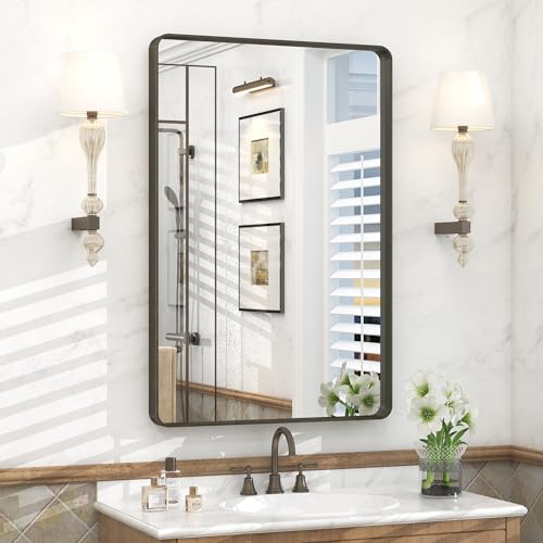 24x36 Inch Bronze Framed Bathroom Mirror, view 2