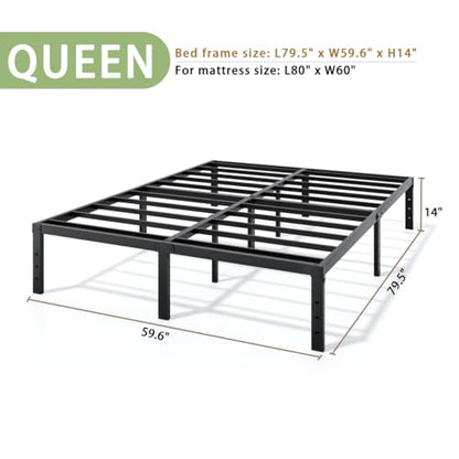 Metal Bed Frame Queen Size 14 Inch Heavy-Duty Platform Bed Frame, view 4