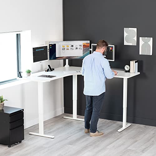 VIVO White 71 x 71 in Corner Standing Desk, DESK-KIT-E3CWW, view 3