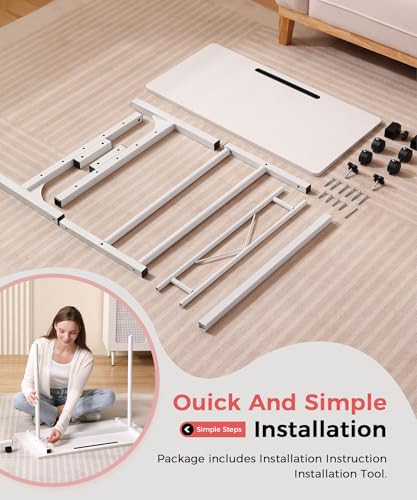 Standing Desk Adjustable Height, Mobile Stand Up Desk with Wheels, view 7