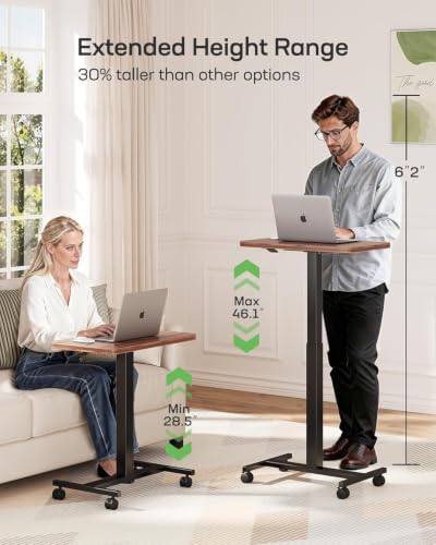 Mobile Standing Desk, Wider Height Adjustable Computer Desk, view 4