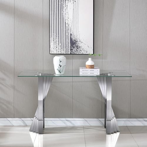 55" Glass Console Table, view 4