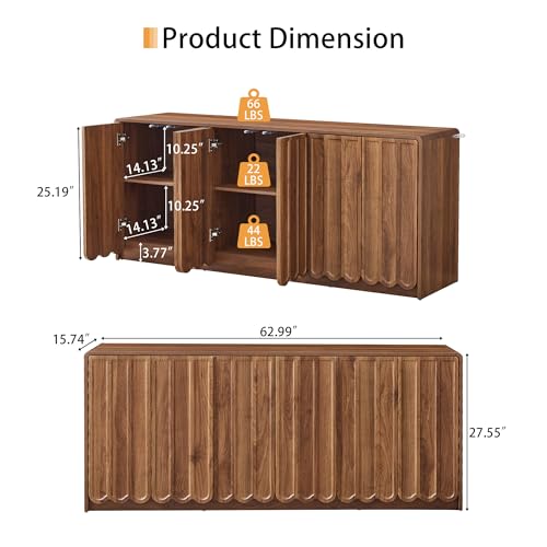 Sideboard Buffet Cabinet with Storage, view 3