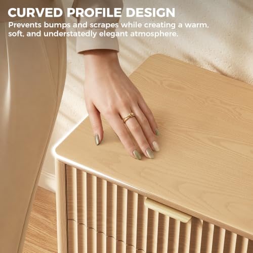 Fluted 6 Drawer Dresser for Bedroom, Modern Chest of Drawers with Metal Handle, view 8