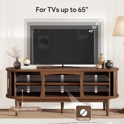 Mid Century TV Stand for TVs up to 65 Inches, Entertainment Center with Storage, view 4