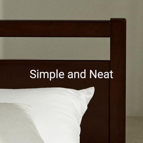 Signature Wood Platform Bed Frame with Headboard, Essential, Noise Free, view 6