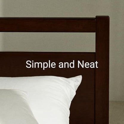 Signature Wood Platform Bed Frame with Headboard, Essential, Noise Free, view 6