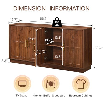 67" Sideboard Buffet Cabinet with Storage, view 3