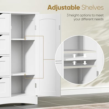 Bathroom Storage Cabinet with 4 Drawers and 1 Cupboard, view 6