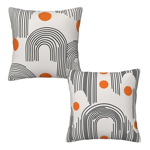 Mid Century Modern Throw Pillow Covers 18x18 inch Set of 2 Pillow Case Cushion Cover for Home Sofa Couch Living Room Car Decor