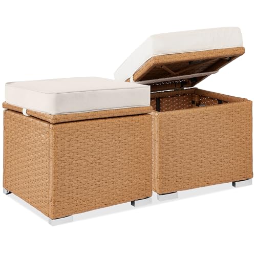 Best Choice Products Set of 2 Wicker Ottomans, view 2