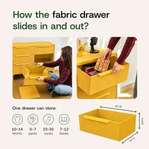 Naima Premium Fabric Dresser, Strong Metal Frame, view 7
