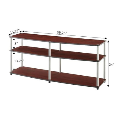 Designs2Go 3 Tier 60" TV Stand, Cherry