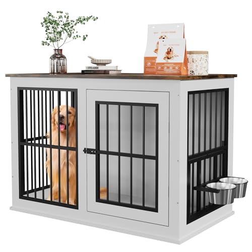 40'' Wooden Dog Crate Furniture, Liftable Top Escape Proof Pet House, view 2