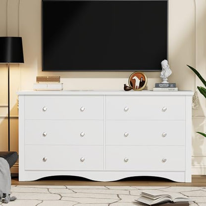 White 6 Dresser for Bedroom, view 7