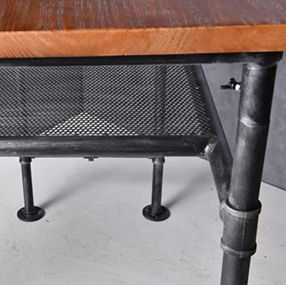 Industrial Rustic 41.3" Height Solid Pine Wood Top Rectangular Pub Bar Table Bar Height Kitchen Dining Room Table with Extra Shelf for Stroage Silver