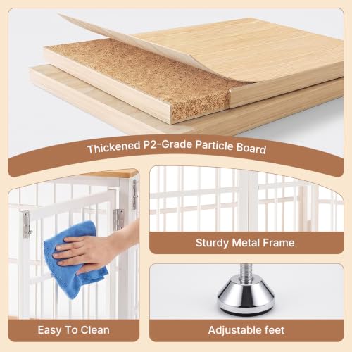 Dog Crate Furniture 38 Inch Indoor Crate Dog Cage Wooden Kennel, view 6