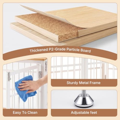 Dog Crate Furniture 38 Inch Indoor Crate Dog Cage Wooden Kennel, view 6