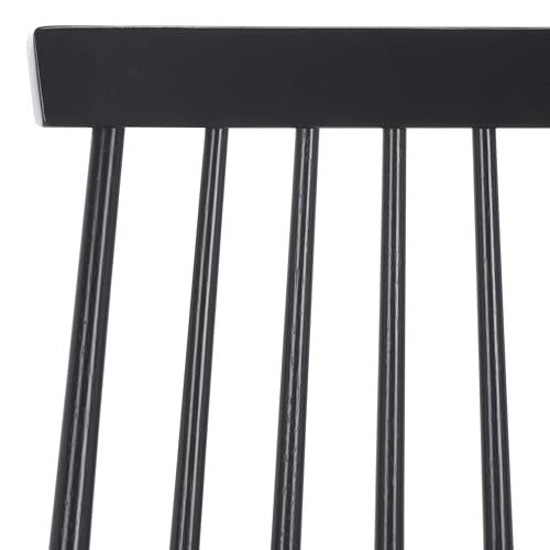SAFAVIEH Furniture - Burris Side Chair Set of 2 - Black - Solid Wood - Modern Clean-Line Design - Ideal for Dining Room, Kitchen, Living Room, 17.7" Seat Height (AMH8511A-SET2)