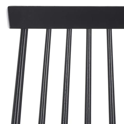 SAFAVIEH Furniture - Burris Side Chair Set of 2 - Black - Solid Wood - Modern Clean-Line Design - Ideal for Dining Room, Kitchen, Living Room, 17.7" Seat Height (AMH8511A-SET2)