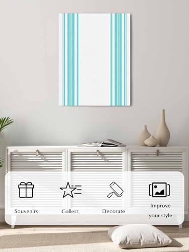 NuYeBiofx Navy Blue Stripe Abstract Canvas Wall Art Prints,40"x28" Framed Picture Artwork Modern Minimalism Art Printed Canvas Oil Painting for Living Room Bedroom Office,Ready to Hang