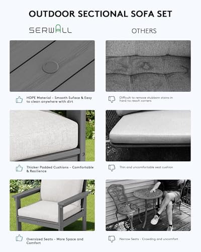 HDPE Outdoor Patio Furniture Set with Coffee Table