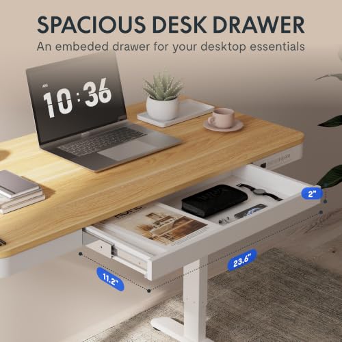 FLEXISPOT Comhar 48" Electric Standing Desk with Drawers, USB Charging Ports, view 7
