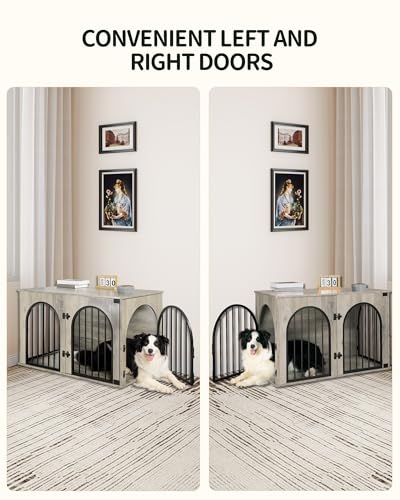 39.4'' Dog Crate Furniture,Dog Kennel Indoor for Medium/Large Dogs, view 6