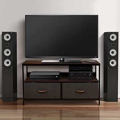 TV Stand Dresser with 2 Drawers - Television Riser Chest with Storage - Bedroom, Living Room, Closet, & Dorm Furniture