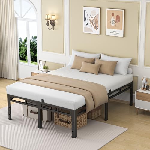 Full Size Metal Platform Bed Frame, 24 Inch Dual-Layer Heavy Duty Base, view 3