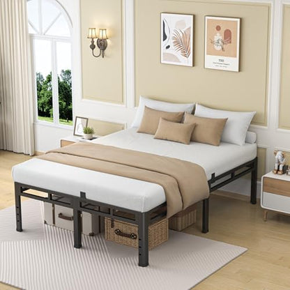 Full Size Metal Platform Bed Frame, 24 Inch Dual-Layer Heavy Duty Base, view 3