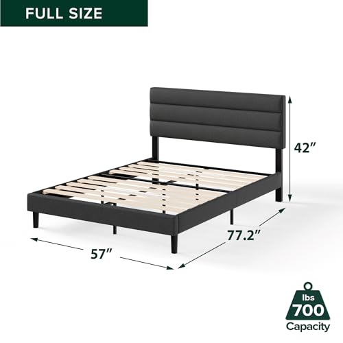 Piper Upholstered Platform Bed with Paneled Headboard, Full, view 3