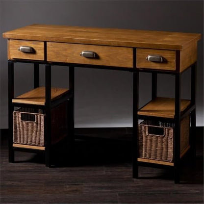 SEI Furniture Mirada Writing Desk in Weathered Gray and Matte Black