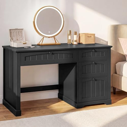 Farmhouse 47" Executive Desk with 4 Drawers, Black, view 8