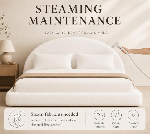 New Round Bed Upholstered Bed Frame –Washable Zip Cover, view 7
