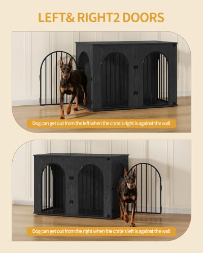 46.5'' Dog Crate Furniture,Dog Kennel Indoor for Medium/Large Dogs, view 6