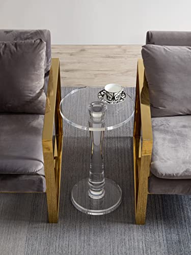 Clear Acrylic End Table,Drink Table,for Office, Living Room and Bedroom, 15x15 inch，25.2 inch High