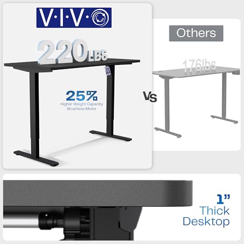 VIVO Electric 71 x 30 in Standing Desk, Memory Height Adjustment, 1B Series, Holds 220 lbs, Dark Gray Top Black Frame, DESK-KIT-1B7G