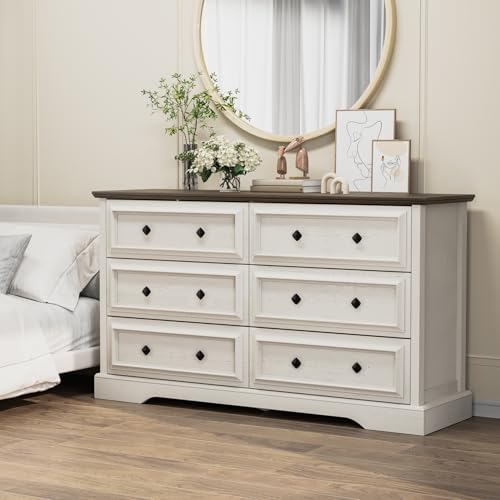 Farmhouse 6 Drawer Dresser for Bedroom, view 2