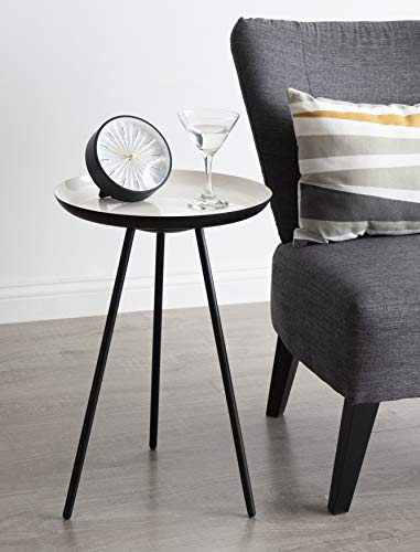 Laranya Modern Side Table, 15" x 15" x 22.5", White and Black, Excellent Sofa End Table and Decorative Accent