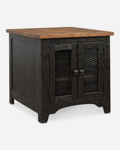 Signature Design by Ashley Storage End Table, Farmhouse Rustic, Black/Brown, view 2