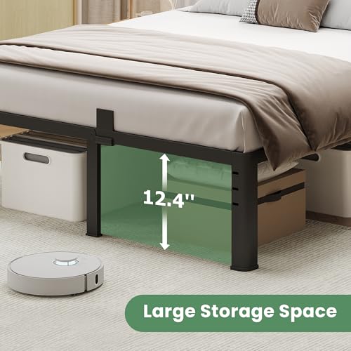 14 Inch Full Size Metal Platform Bed Frame with Round Corner Legs, view 6
