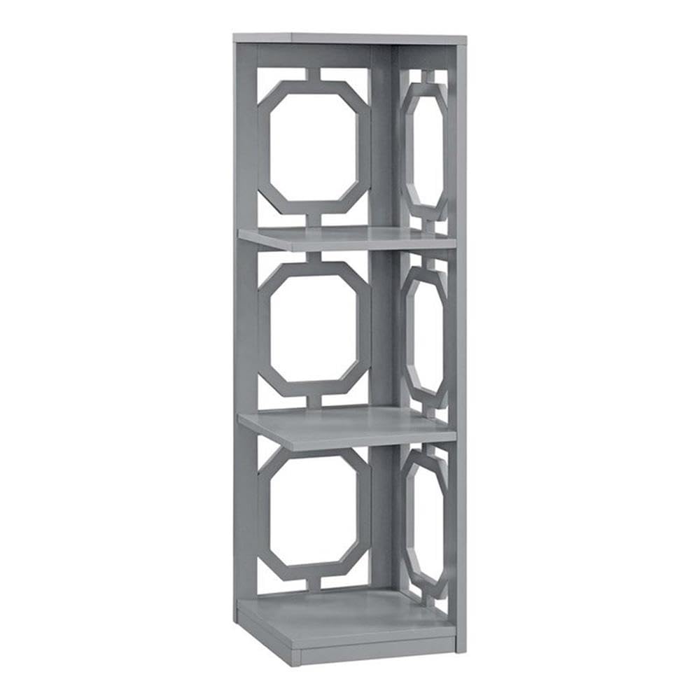 Omega 3 Tier Corner Bookcase, Gray