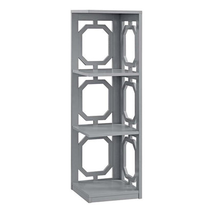 Omega 3 Tier Corner Bookcase, Gray