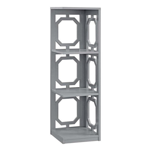 Omega 3 Tier Corner Bookcase, Gray