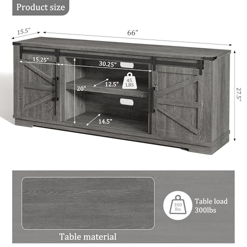 Farmhouse TV Stand for 55/65/75 Inch TVs, view 3